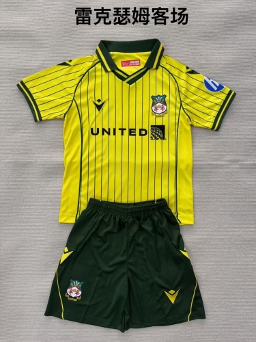 Kids 2025/26 Wrexham Away Yellow Kids/Youth Soccer Uniform-208