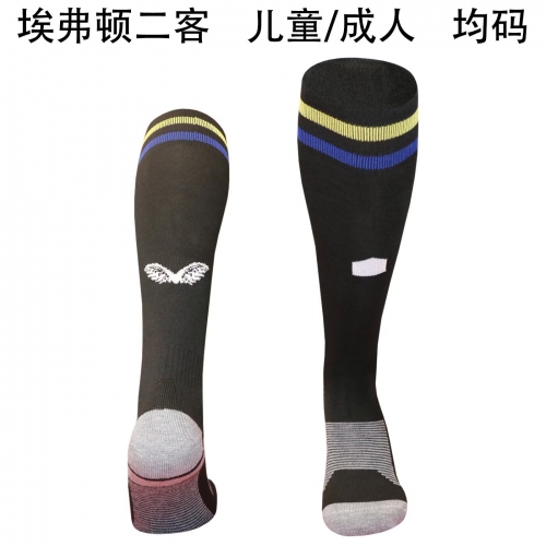2025/26 Everton 2nd Away Black Adult/Kids Thailand Soccer Socks