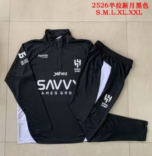 2025/26 Al Hilal FC Black Soccer Tracksuit Uniform-815