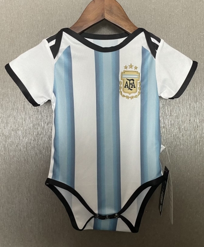 3 Star (Size 9/12 )2025-26 Argentina Home Blue and White Baby Soccer Uniform-308