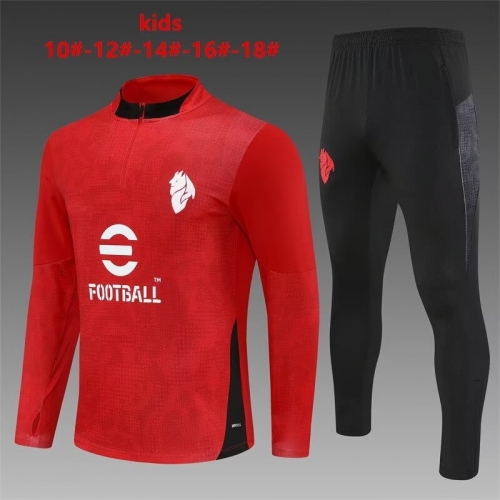 Camouflage 2025/26 AC Milan Red Kids/Youth Soccer Tracksuit Uniform-801