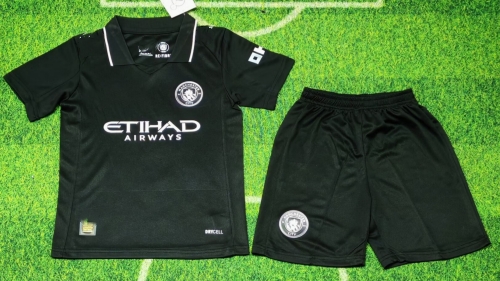 Kids 25/26 Manchester City Away Black Kids/Youth Soccer Uniform
