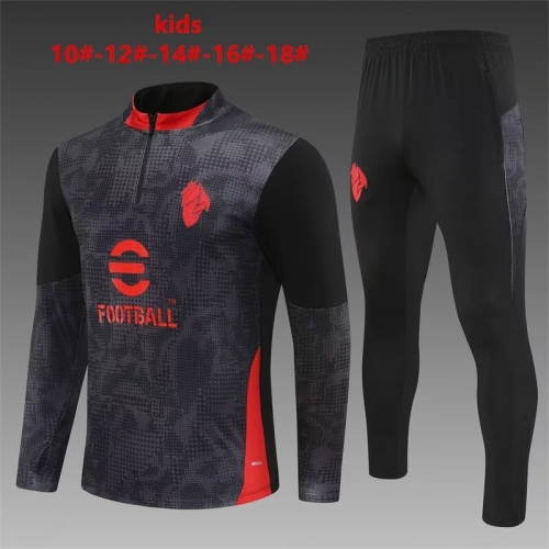 Camouflage 2025/26 AC Milan Black Kids/Youth Soccer Tracksuit Uniform-801