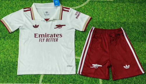 Kids 2025/26 Arsenal 2nd Away White Kids/Youth Soccer Uniform-530/507/812
