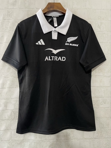 2025/26 New Zealand Home Black Round Collar Thailand Rugby Shirts-805