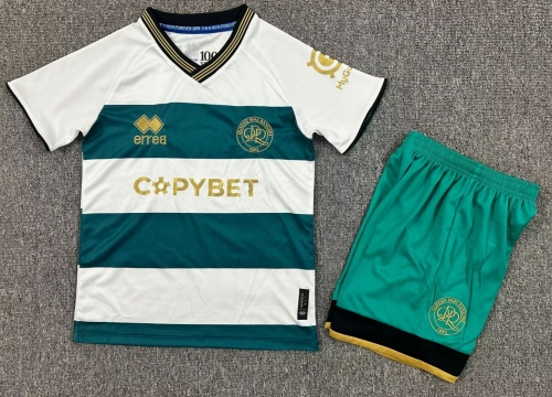 Kids 2025/26 Queens Park Rangers 2nd Away Green & White Kids/youth Soccer Uniform-1040