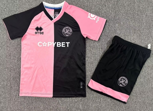 Kids 2025/26 Queens Park Rangers Away Black & Pink Kids/youth Soccer Uniform-1040