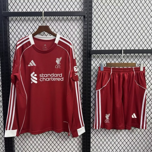Kids 2025/26 Liverpool Home Red Kids/Youth Training LS Soccer Uniform-530