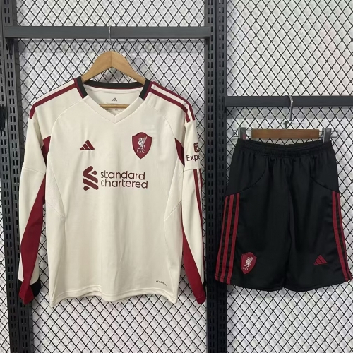 Kids 2025/26 Liverpool Away Yellow Kids/Youth Training LS Soccer Uniform-530