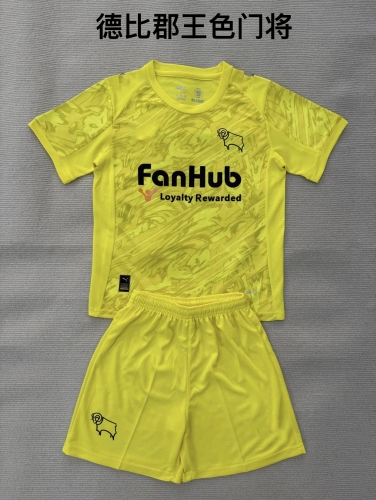 2025/26 Derby County FC Goalkeeper Yellow Soccer Uniform-208