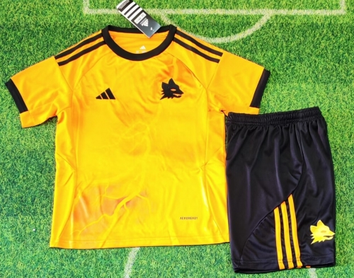 Kids 2025/26 AS Roma Away Yellow Kids/Youth Soccer Uniform-123/507