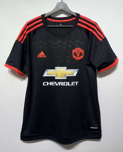 15/16 Retro Version Manchester United Away Black Thailand Soccer Jersey AAA-301