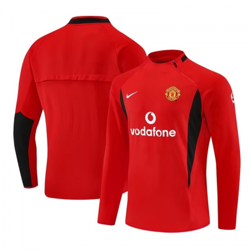 02/03 Retro Manchester United Red Thailand Football Tracksuit Top-801