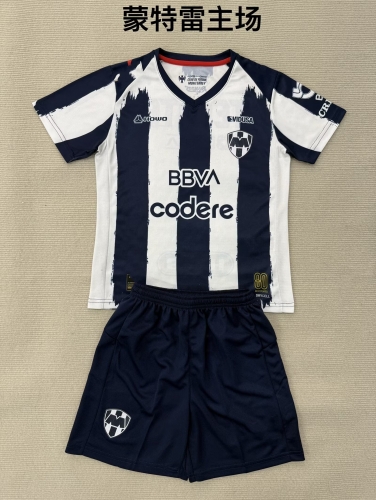 Kids 2025/26 Monterrey Home Blue & White Kids/Youth Soccer Uniform-208