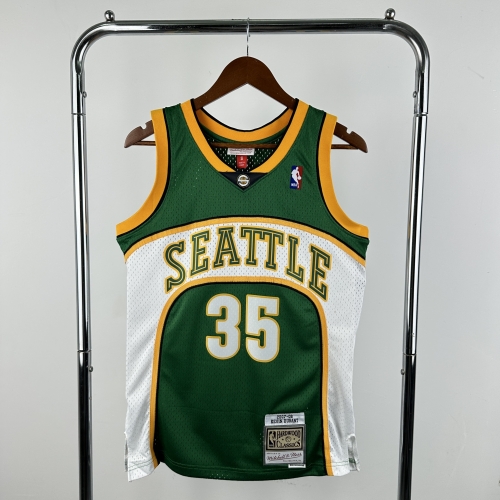 SW Hot press 07-08 Retro Version NBA Seattle SuperSonics Green #35 Jersey-311