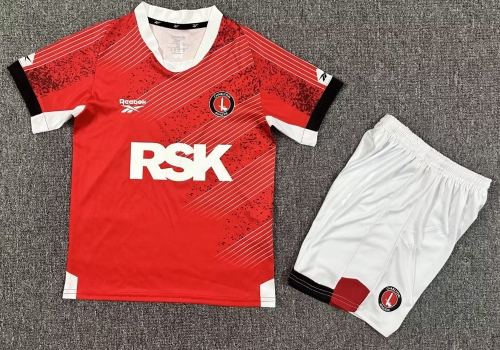 Kids 2025/26 Charlton Athletic Home Red Kids/Youth Soccer Uniform-1040