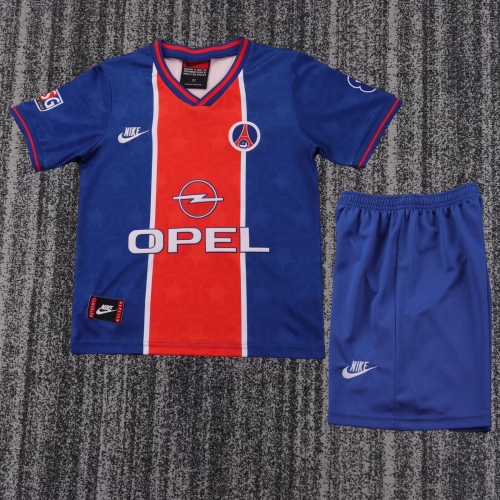 95/96 Retro Version Paris SG Home Blue Kids/Youth Soccer Uniform-811
