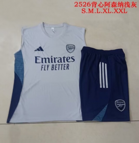 2025/26 Arsenal Light Gray Soccer Tracksuit Vest Suit-815