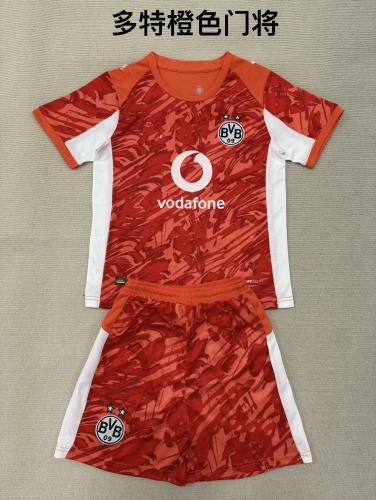 Kids 2025/26 Borussia Dortumund Goalkeeper Rose Red Kids/Youth Soccer Uniform-208