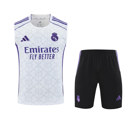 2025/26 Rea Madrid White Thailand Soccer Training Vest Set-418
