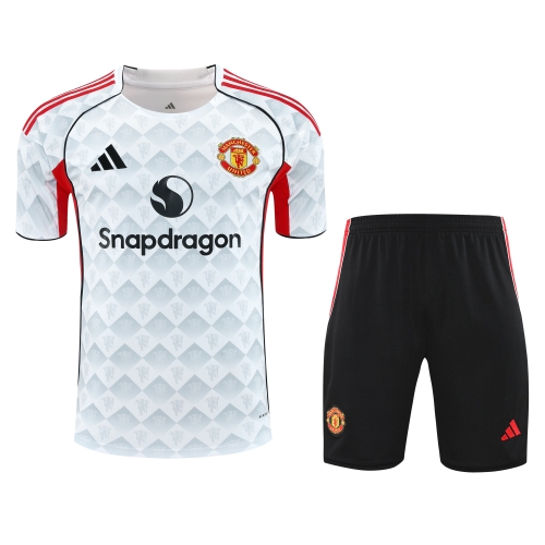 2025/26 Manchester United White Thailand Soccer Training Uniform-418