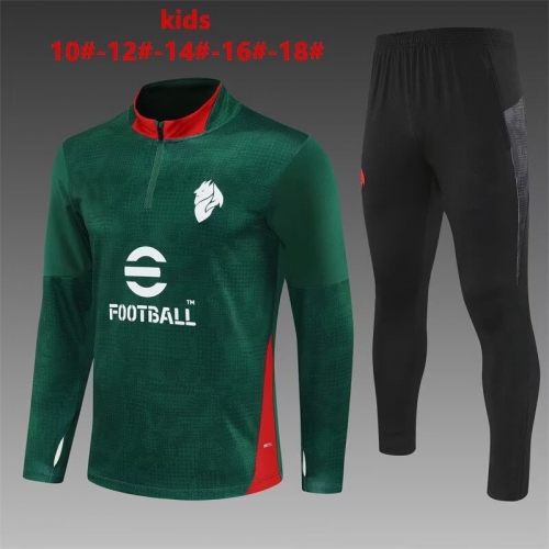 Camouflage 2025/26 AC Milan Green Kids/Youth Soccer Tracksuit Uniform-801