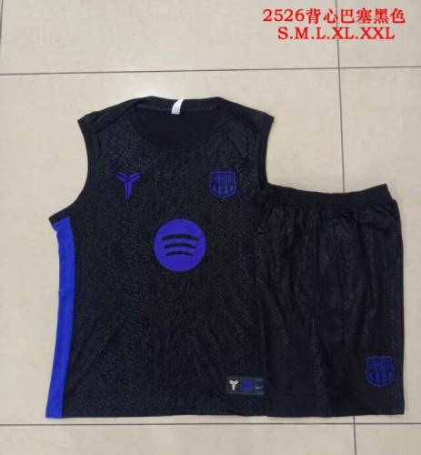 2025/26 Barcelona Black Thailand Soccer Vest Suit-815