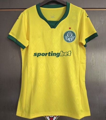 2025/26 Palmeiras 2nd Away Yellow Thailand Female Soccer Jersey AAA-JJ/908