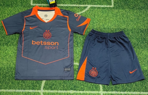Kids 2025/26 Inter Milan 2nd Away Black Kids/Youth Soccer Uniform-123/507