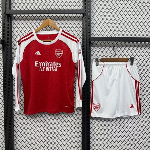 Kids 2025/26 Arsenal Home Red Kids/Youth LS Soccer Uniform-530