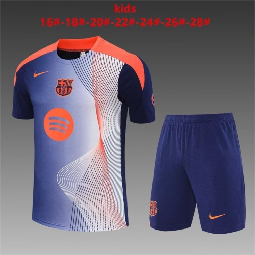 Camouflage 2025/26 Barcelona Royal Blue Kids/Youth Soccer Tracksuit Uniform-801