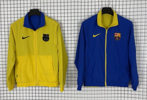 Double-sided 2025/26 Barcelona Yellow & Blue Windbreaker Hoodies Top-510