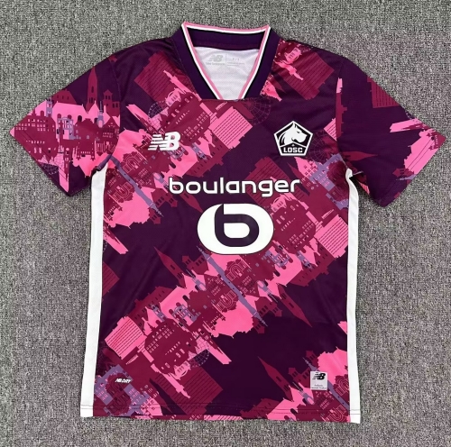 2025/26 Lille OSC 3nd Away Pink Red Thailand Soccer Jersey AAA-1040