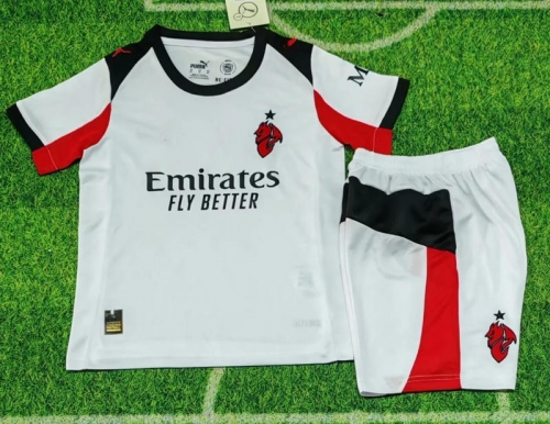 2025/26 AC Milan Away White Kids/Youth Soccer Uniform-123/507