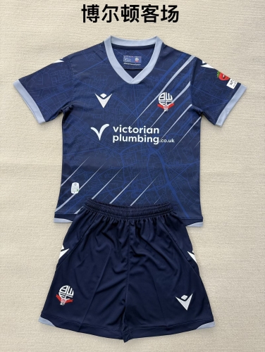 Kids 2025/26 Bolton Wanderers Away Royal Blue Kids/Youth Soccer Uniform-208/1040
