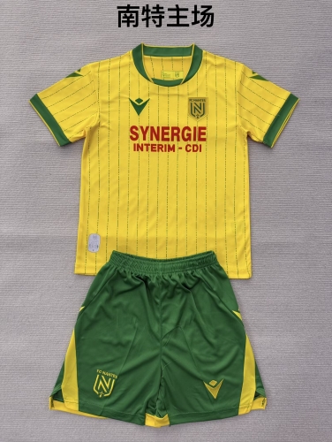 Kids 2025/26 FC Nantes Home Yellow Kids/Youth Soccer Uniform-208