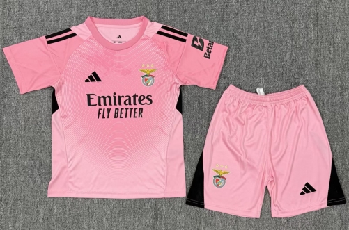Kids 2025/26 Benfica Goalkeeper Pink Kids/Youth Soccer Uniform-522