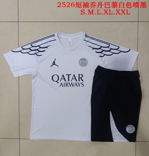 2025/26 Paris SG White Shorts-Sleeve Thailand Soccer Uniform-815