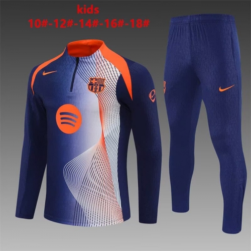 Kids 2025/26 Barcelona Pink & Blue Kids/Youth Soccer Tracksuit Uniform-801
