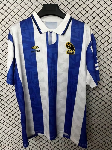 1991 Retro Version Sheffield Home Blue & White Thailand Soccer Jersey AAA-95