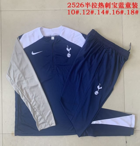 2025/26 Tottenham Hotspur Royal Blue Kids/Youth Soccer Tracksuit Uniform-815