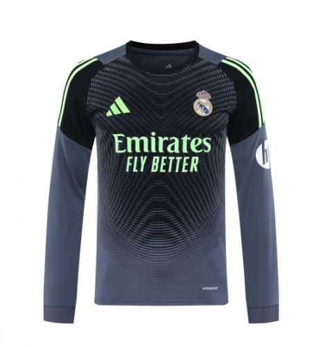 2025/26 Rea Madrid Goalkeeper Black & Gray LS Thailand Soccer Training Jerseys-418