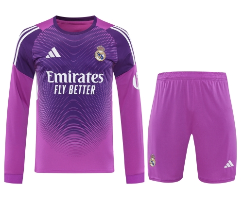 2025/26 Rea Madrid Goalkeeper Purple LS Thailand Soccer Training Uniform-418