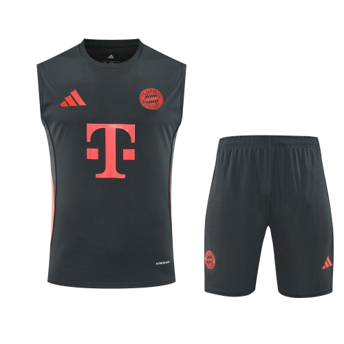 2025/26 Bayern München Black Thailand Soccer Training Vest Suit-418
