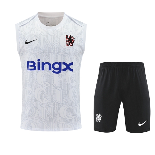 2025/26 Chelsea White Thailand Soccer Training Vest Set-418
