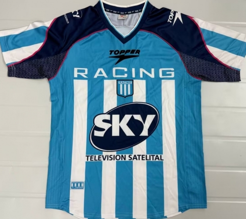 01/02 Retro Version Racing Club de Avellaneda Home Blue & White Thailand Soccer Jersey AAA-503