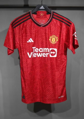 Player Version 2023/24 Manchester United Home Red Thailand Soccer Jersey AAA-703