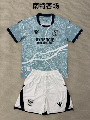 Kids 2025/26 FC Nantes Away Blue Kids/Youth Soccer Uniform-208
