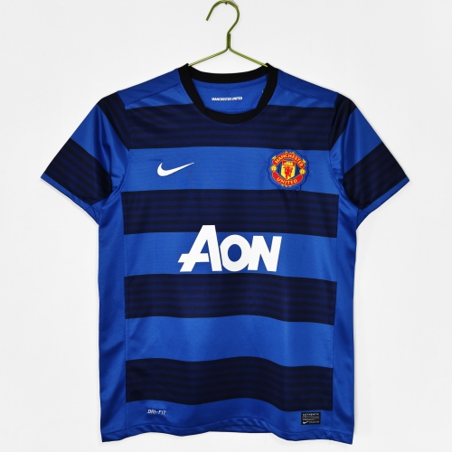 11/12 Retro Version Manchester United Away Blue Thailand Soccer Jersey AAA-710