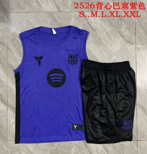 2025/26 Barcelona Purple Thailand Soccer Vest Suit-815
